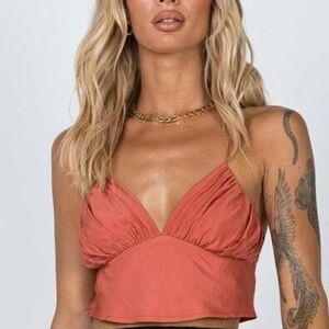 Princess-polly Women's Orange and Red Crop-top